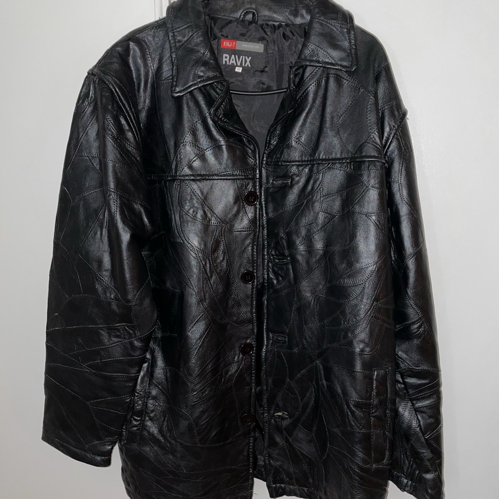 Black Vintage Leather Jacket - Ravix KNJ7